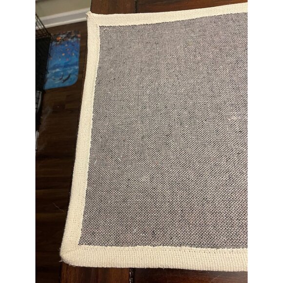 Christmas Mat Happy Holidays Poinsettias Retro Hooked Rug - Picture 5 of 8